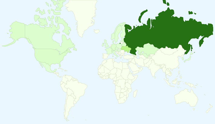 География посетителей блога в мире
